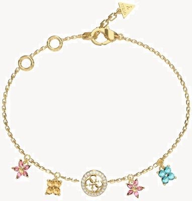 Guess Secret Garden Flower Gold-Tone Bracelet UBB06033YGMCL
