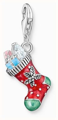 Thomas Sabo Christmas Stocking Enamel Sterling Silver Charm Pendant 2199-691-7