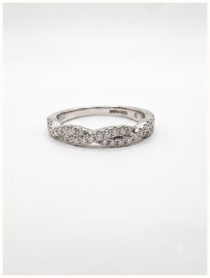 Platinum 2 Row Diamond Set Twist Band J79531