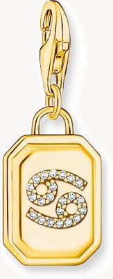 Thomas Sabo Gold-Plated Charm Pendant Zodiac Sign Cancer With Zirconia 2158-414-39