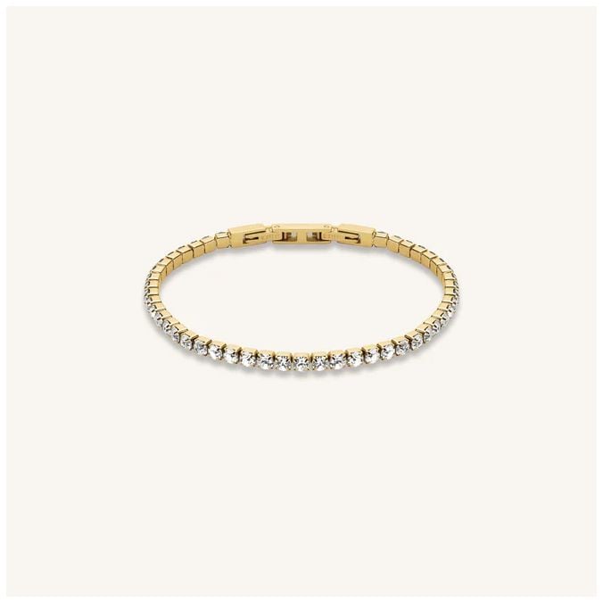 Rosefield Jewellery JBTWG-J1035 Gold Plated White Tennis
