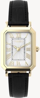 Timex Vivienne Trend Quartz (21mm) Silver Dial / Black Leather Strap Watch TW2Y71900