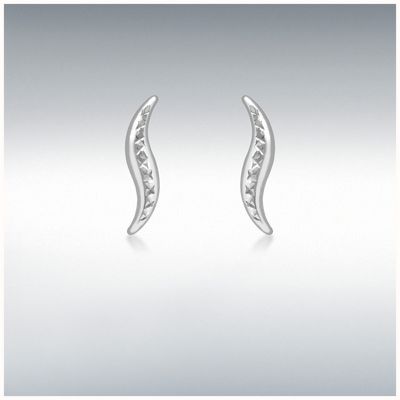 IBB 9ct White Gold Diamond Cut Stud Earrings 5.55.7059