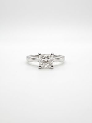 James Moore & Co 0.80ct Princess Natural Diamond Platinum Solitaire Ring J40893