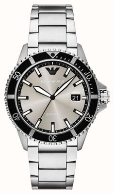 Emporio Armani 100m Three-Hand Quartz (42mm) Grey Dial / Stainless Steel Bracelet AR11683