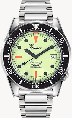 Squale 1521 Full Luminous (42mm) Superluminova Luminous Dial / Stainless Steel Bracelet Watch 1521FULL.SQ20L
