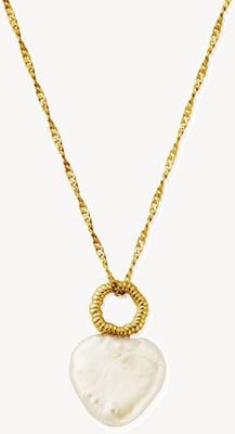 ChloBo Tiny Twisted Rope Chain Lucky Pearl Necklace - 18ct Gold Plated GNTRCHP