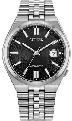 Citizen Tsuyosa 60 Automatic (40mm) Textured Sunray Black Dial / Stainless Steel Bracelet NK0020-55E