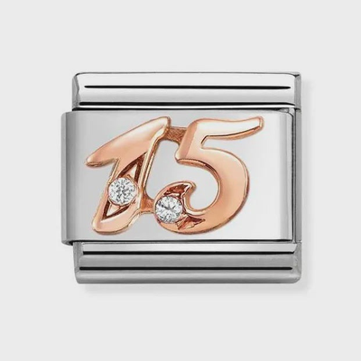 Nomination Classic Number 15 Rose Gold Charm 430315/15