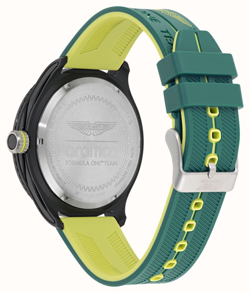 Aston Martin Aramco Formula One™ Team PIT W Quartz Multifunction (46mm) Black Dial / Podium Green Silicone Strap MTFP1F501 - alternate view 4