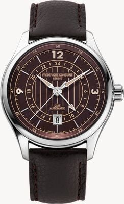 Frederique Constant Classics Runabout Automatic Limited Edition (42mm) Brown Vertical-Brushed Dial / Brown Leather Strap FC-350RBR5B6