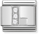 Nomination Classic Letter L Sterling Silver & Steel Cubic Zirconia Charm 330301/12