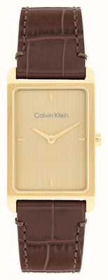 Calvin Klein CK Dapper (24mm) Gold Dial / Brown Leather Strap 25200530