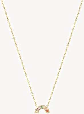 Treasure House 9ct Yellow Gold Rainbow Cubic Zirconia Necklace NK421