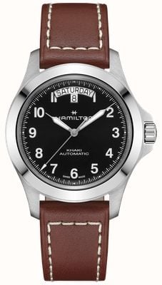 Hamilton Khaki Field King Day-Date Auto (40mm) Black Sunray Dial / Brown Leather Strap H64475531