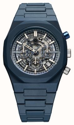 D1 Milano Polychrono Model B (40.5mm) Skeleton Dial / Blue Polycarbonate Strap PHBJ12