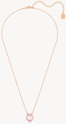 Swarovski Bella V Pendant Necklace | Rose Gold-Tone Plated | Pink Crystal 5662088