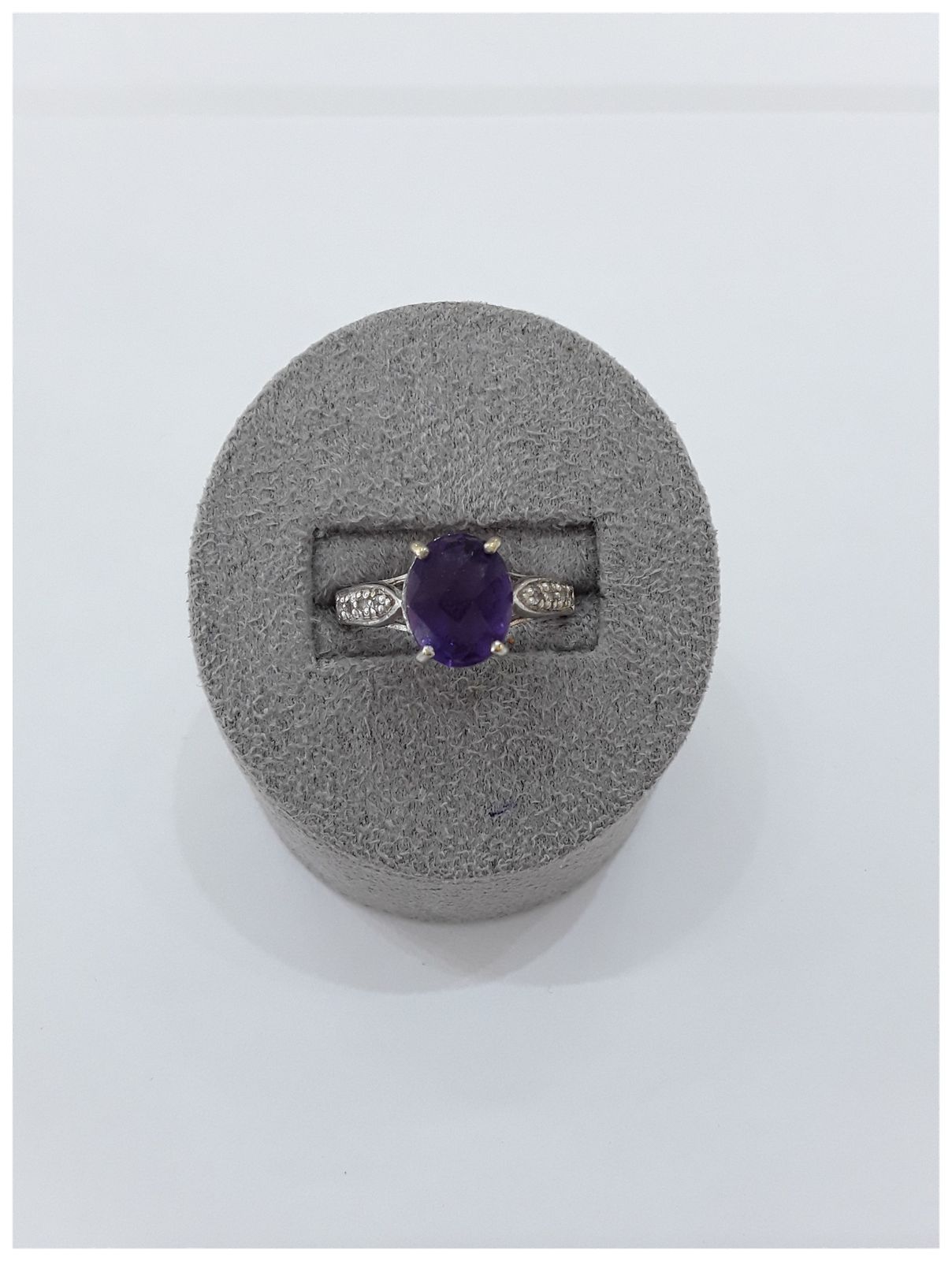 James Moore JM7198 9k W/gold Amethyst Diamond Ring Jewellery