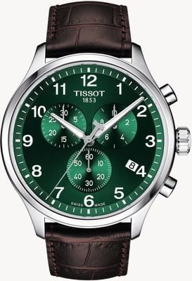 Tissot Chrono XL Classic (45mm) Deep Green Dial / Brown Leather Strap T1166171609200