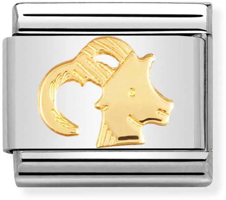 Nomination Classic Capricorn 18ct Gold & Steel Charm 030104/10
