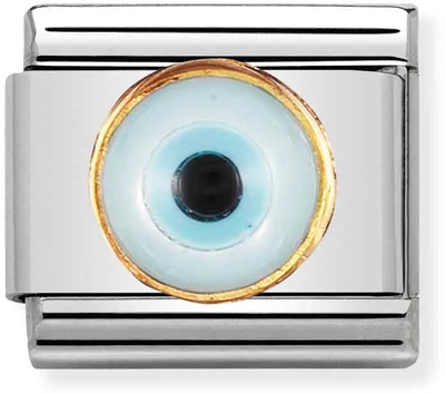 Nomination Classic Greek Eye 18ct Gold & Steel Charm 030506/18