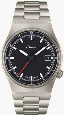 Sinn 544 RS Automatic (38.5mm) Matte Black Dial / Stainless Steel H-Link Bracelet Watch 544.011 H LINK