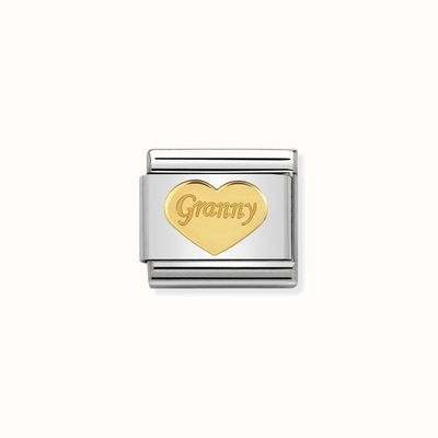 Nomination Composable Classic SYMBOLS And Steel And 18k Gold Granny Heart 030162/39