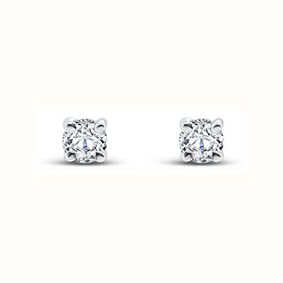 18ct White Gold .20ct Diamond 4 Claw Stud Earrings 021456