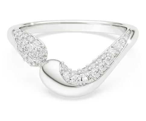 Swarovski 5742582 Classica open ring, Round cut, White, Jewellery
