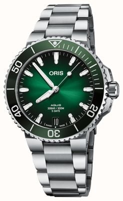 ORIS Aquis Date Calibre 400 Automatic (41.5mm) Green Dial / Stainless Steel Bracelet 01 400 7769 4157-07 8 22 09PEB