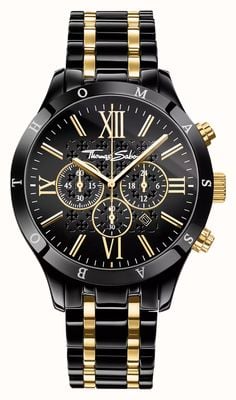 Thomas Sabo Rebel Urban Quartz Chronograph (43mm) Black Dial / Black PVD Stainless Steel Bracelet WA0264-278-203-43