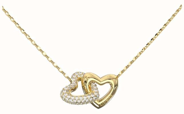 Guess Beloved Gold-Tone Heart link necklace 16-18" UBN06013YG