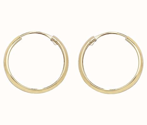 James Moore TH 9ct Yellow Gold 14mm Hinged Sleepers ES154