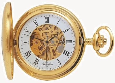 Woodford | Half Hunter | Gold Plated | Skeleton | Pocket Watch | 1021