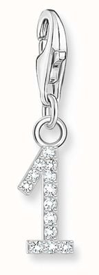 Thomas Sabo Silver Charm Pendant Number 1 With Cubic Zirconia 2125-051-21