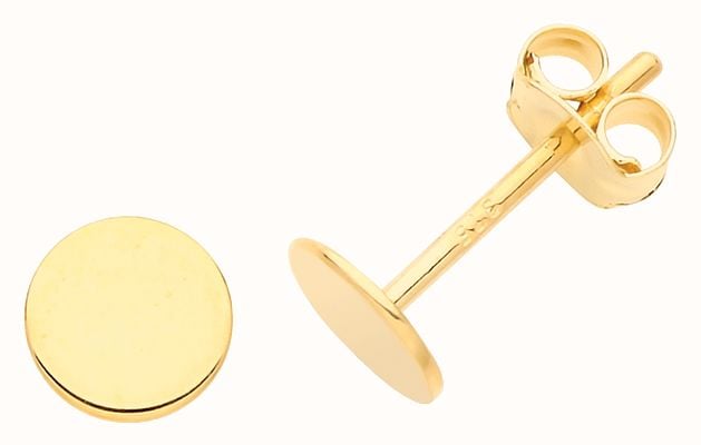 James Moore TH 9ct Gold Flat Circle Stud Earrings ES672