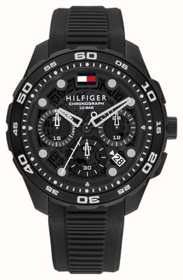 Tommy Hilfiger TH-Regatta (44mm) Black Dial / Black Silicone Strap 1792233