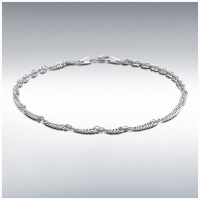 IBB Sterling Silver Twist Curb Anklet 23cm/9" 8.23.0654