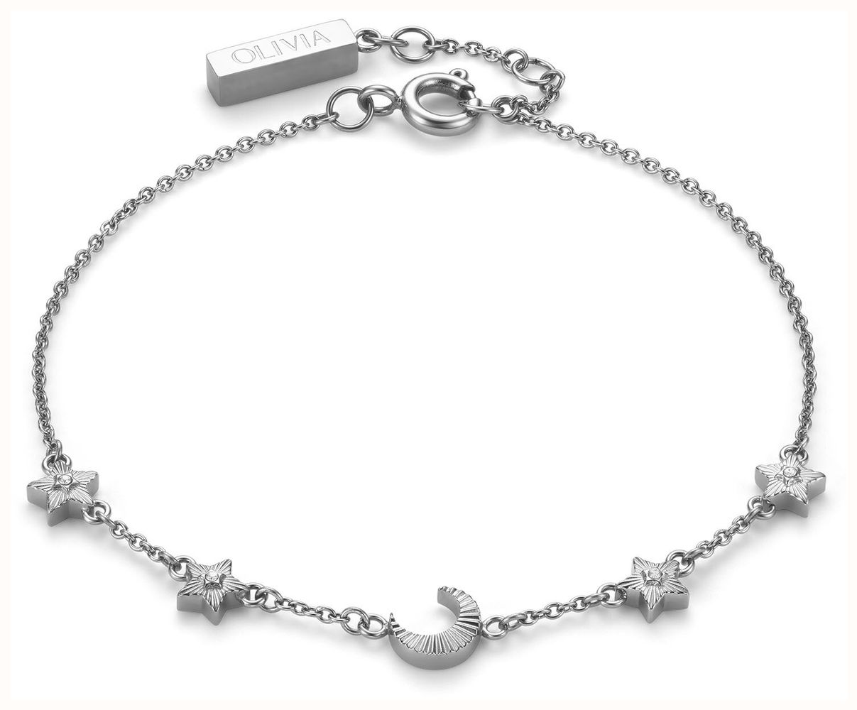 Olivia Burton Celestial Mini North Star and Moon Silver Tone Bracelet 24100623 - alternate view 2