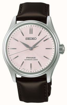 Seiko Presage Classic Series Automatic (38mm) ‘Sakura Iro’ Cherry Blossom Pink Dial / Brown Leather Strap Watch HCC003J1