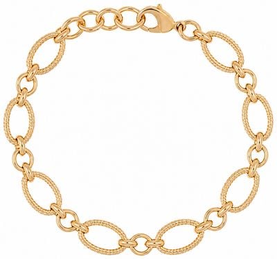 Burren Jewellery 18k Gold Plated Chain Bracelet With Textured Links B1703
