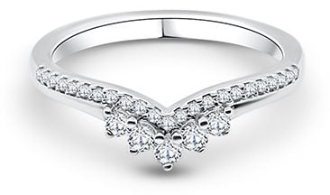 Platinum Diamond Set Shaped Crown Band J8293