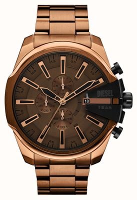 Diesel Mega Chief Slim Chronograph (49mm) Brown Sunray Dial / Brown PVD Stainless Steel Bracelet DZ4697