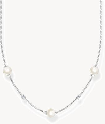 Thomas Sabo Pearl Cubic Zirconia Sterling Silver Necklace KE2120-167-14-L45V