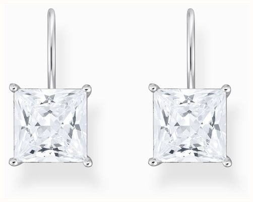 Thomas Sabo Square White Zirconia Sterling Silver Drop Earrings H2289-051-14