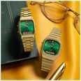 Casio Vintage Dual-Display (35.8mm) Green Sunray Dial / Gold PVD Stainless Steel Bracelet AQ-240EG-3AEF - alternate view 2