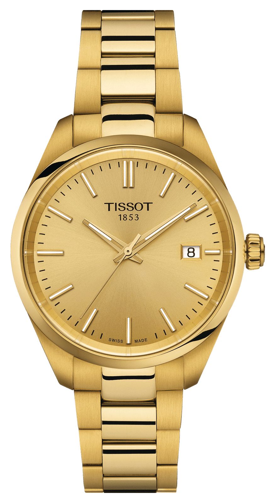 Tissot T1502103302100 PR 100 (34mm) Gold Dial / Gold-Tone Watch