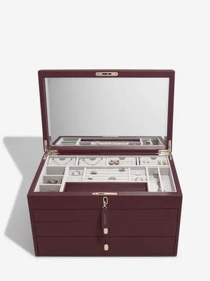Stackers Large Luxury Jewellery Box Burgundy 76989