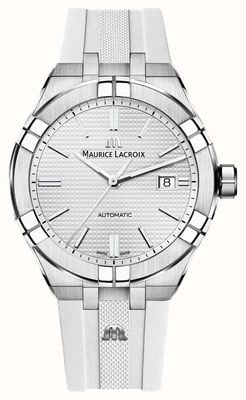 Maurice Lacroix Aikon Automatic (42mm) Silver Clous de Paris Dial / Light Grey Rubber AI6008-SS000-130-2