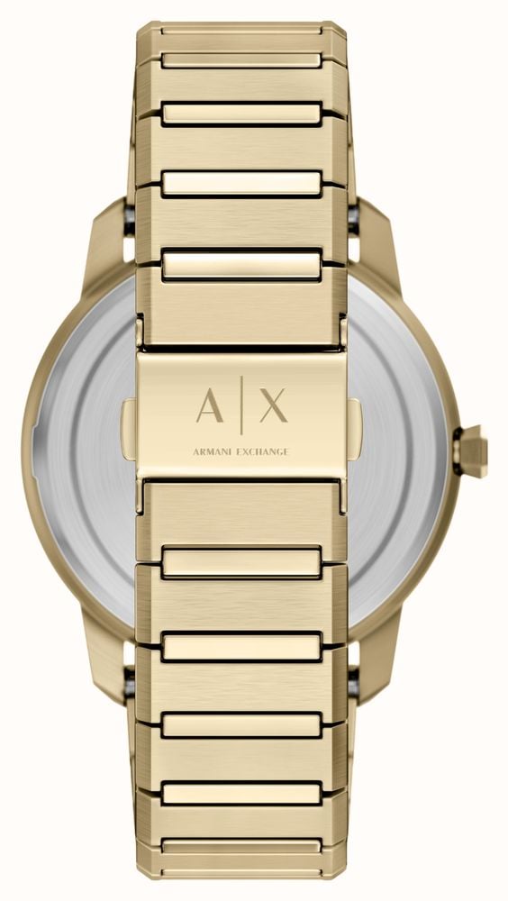 Armani Exchange Three-Hand Quartz (42mm) Black Sunray Dial / Gold PVD Stainless Steel Bracelet AX2650 - alternate view 4